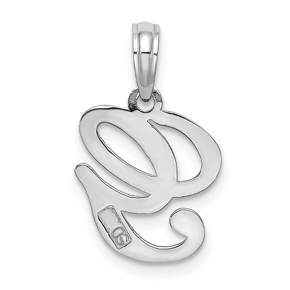 10K White Gold Polished G Script Initial Charm - Picture 4 of 9